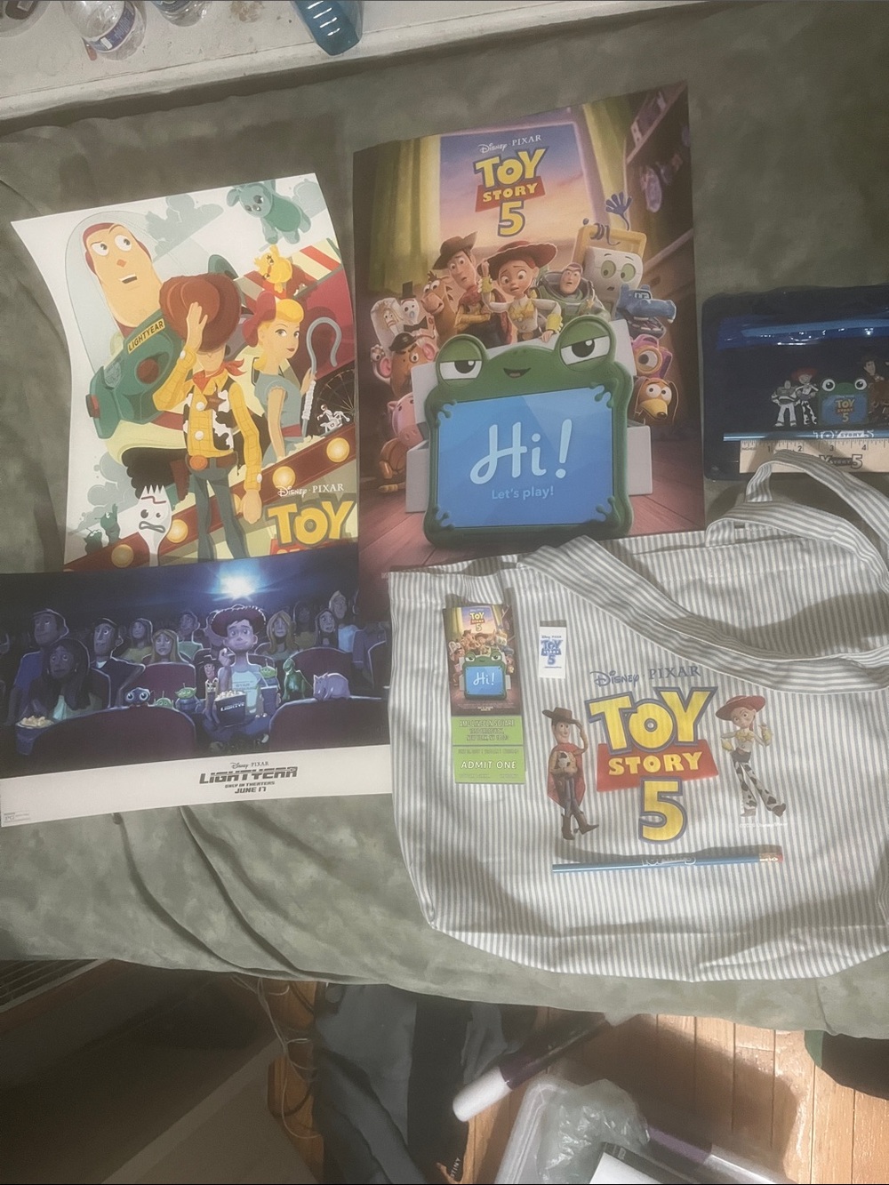 Toy Story 5 Bundle Tote, Ticket, Pencil case, ruler, button Movie posters 6/26 - Picture 10 of 12